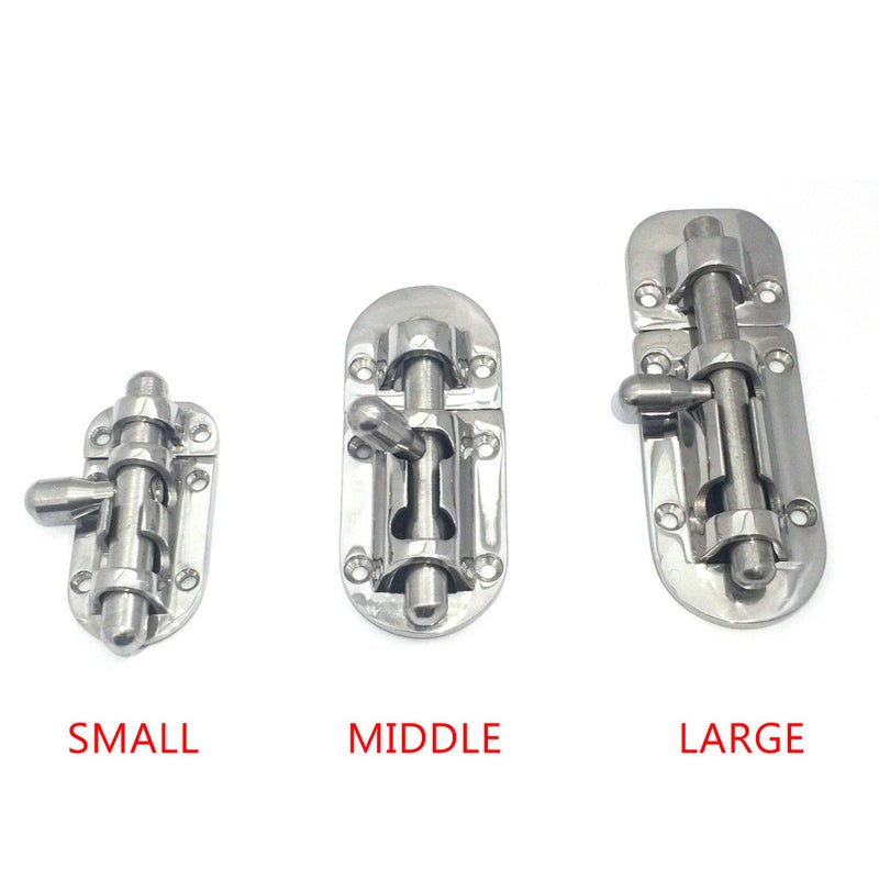 keehui Marine 316 Stainless Steel Heavy Duty 4-3/8 Inch Locker Latch Slide Barrel Bolt for Marine Boat Window/Door/Hatch/Cabinet - Image 4